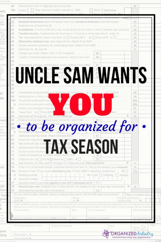 Throw away that shoebox and Get Organized for Tax Season! | organizedartistry.com
