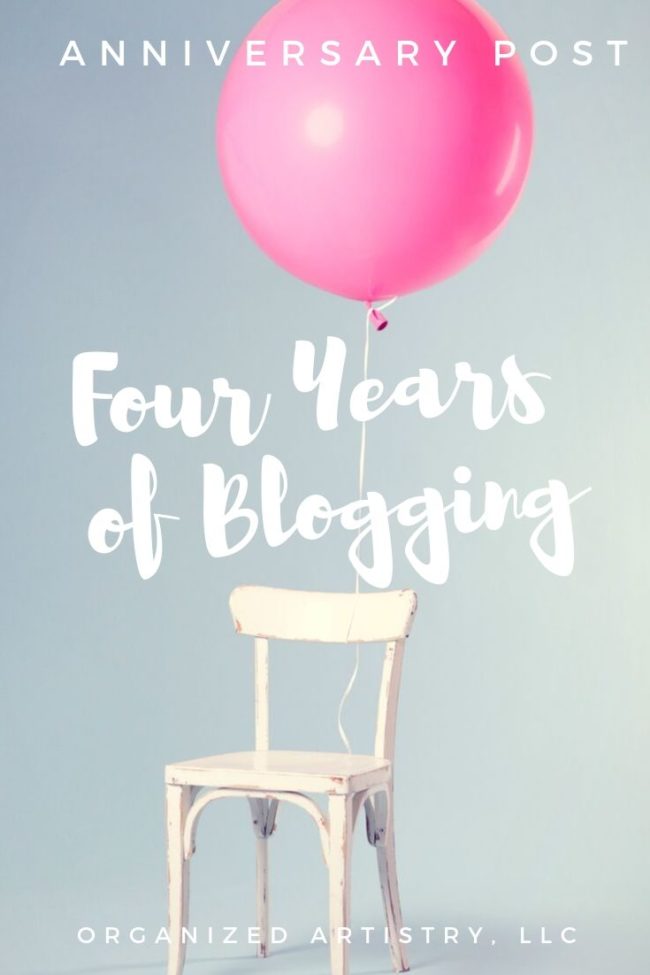 Celebrating my fourth year as a blogger | organizedartistry.com #blogger #blogging #professionalorganizernewjersey