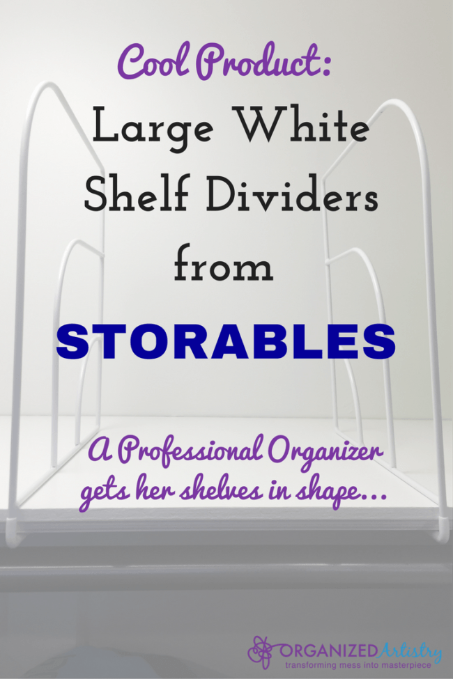No more toppling piles in your closets! Product review: Large White Shelf Dividers from Storables. You and your shelves will love them. organizedartistry.com