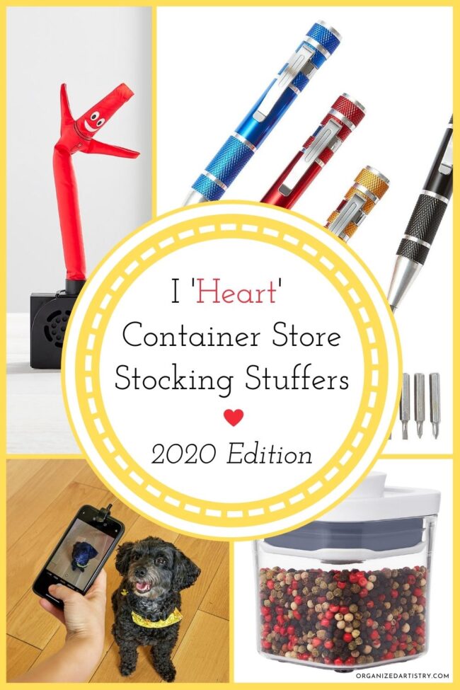 I 'Heart' Container Store Stocking Stuffers: 2020 Edition | organizedartistry.com #containerstorestockingstuffers #containerstore #stockingstuffers #holidaygifts #holidayorganizing #getorganized