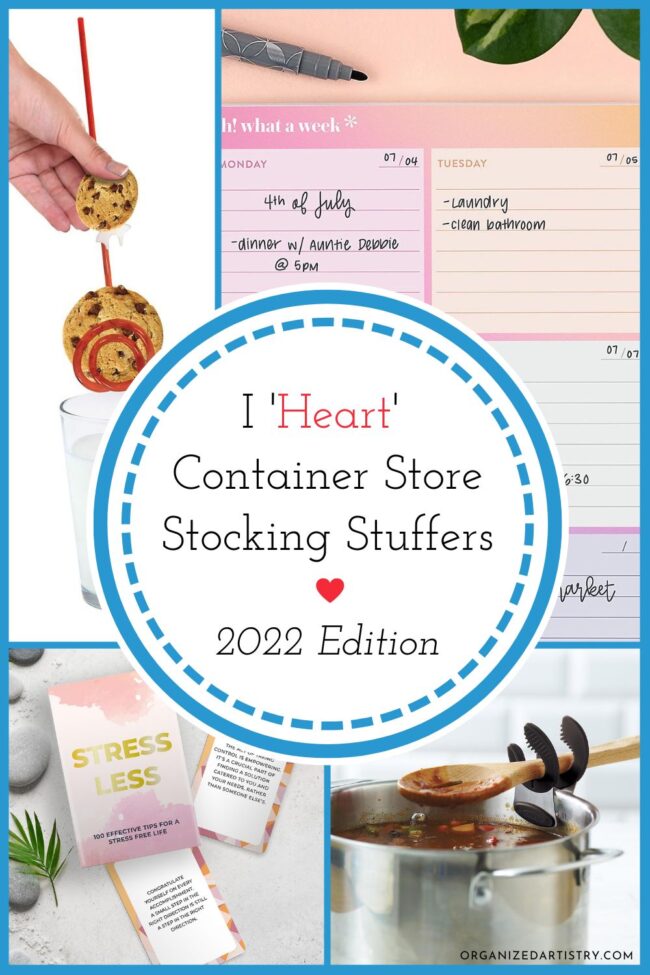 I 'Heart' Container Store Stocking Stuffers: 2022 Edition | organizedartistry.com #containerstore #stockingstuffers #holidaygifts
