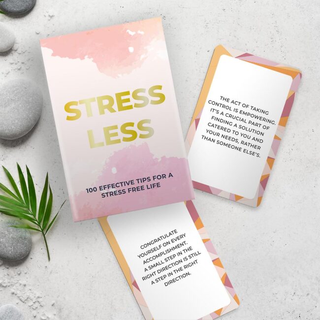Container Store Stocking Stuffers Stress Less Cards | I 'Heart' Container Store Stocking Stuffers: 2022 Edition | organizedartistry.com #containerstore #stockingstuffer #stressless